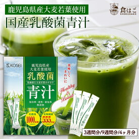 乳酸菌 国産青汁 3週間分（63g(3g×21包)）／9週間分（189g(3g×63包)）／4カ月分（378g(126本×3g)） 青汁 飲みやすい 酵素 健康 ダイエット 国産 大麦若葉 乳酸菌 1000億個 食物繊維 抹茶風味 送料無料 ギフト R