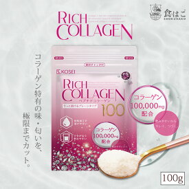 コラーゲン100,000g配合 リッチコラーゲン 100g 特殊加工で飲みやすさ圧倒的[ 粉末 サプリ コラーゲンパウダー サプリメント ドリンク ダイエット 肌 美容 健康 スキンケア] R