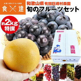 フルーツ 詰め合わせ 巨峰 梨 セット 旬 特選 2kg 和歌山県産 皇室献上 高品質 森園 化粧箱 産直 産地直送 冷蔵便 同梱不可 指定日不可
