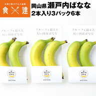バナナ 国産 瀬戸内ばなな 2本入りx3パック 岡山県産 常温便 同梱不可 指定日不可 産直