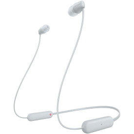 ソニー ワイヤレスイヤホン WI-C100:Bluetooth対応/25時間スタミナ/IPX4防滴/DSEE搭載 ホワイト WI-C100 WZ