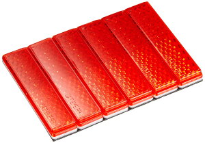 エーモン(amon) 反射レンズ 赤 (テープ厚0.75mm) 幅12mm×長さ50mm×厚さ5.4mm 6704