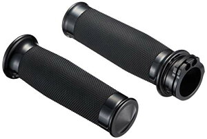 キジマ(Kijima) バイクパーツ グリップ メトラ アルミビレット製 ローレットラバー 128mm φ35mm 非貫通タイプ ハーレー ブラ