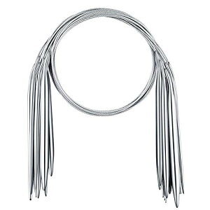 Kingsie 編み針 輪針 8サイズ 80cm 2mm-8mm ステンレス製 ミニ輪針 棒針 編み物ツール クラフト 手芸