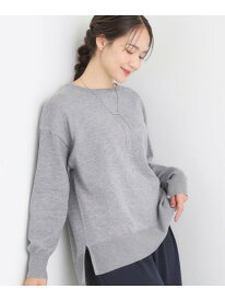 【洗濯機可/毛玉レス】アウトスタイルもきれいに決まる サイドスリットニット SHOO・LA・RUE シューラルー トップス ニット レッド ホワイト グレー ブラック グリーン ブラウン[Rakuten Fashion]