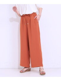 【SALE／30%OFF】【着丈選べる/ひんやり】ストライプ見えイージーワイドパンツ SHOO・LA・RUE シューラルー パンツ その他のパンツ ベージュ ネイビー ブラック オレンジ【RBA_E】[Rakuten Fashion]