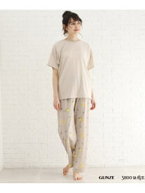 【SALE／30%OFF】【GUNZE】寝返りのしやすさを考えたルームウェア(半袖長パンツ) SHOO・LA・RUE シューラルー インナー・ルームウェア パジャマ ホワイト グリーン ブラウン ピンク【RBA_E】[Rakuten Fashion]