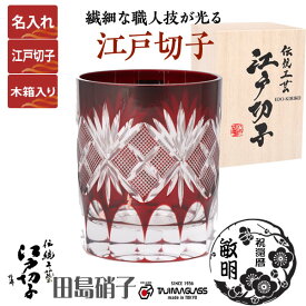 江戸切子 名入れ グラス ロックグラス 切子グラス 赤 280ml 魚子 田島硝子 ガラス(硝子) 日本酒 焼酎 江戸切子 マイグラス カップ コップ 父 母 60代 70代 男性 女性 還暦祝い 古希祝い 喜寿祝い 米寿祝い 傘寿祝い 卒寿祝い 定年 退職祝い プレゼント 江戸切子 木箱付き