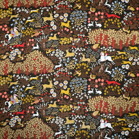 アルメダールス Almedahls ファブリック生地 ジャクテン （ブラウン） 10cm単位カット販売 布 DIY 北欧 ファブリック テキスタイル アニマル柄 100590 0480 fabric JAKTEN Fabric おしゃれ かわいい