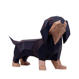 アスククリエイティブ Ask Creative ダックスフンド （ブラック×ブラウン） Dachshund ペーパークラフト 置き物 置物 フィギュア 3D プレゼント 手作り DIY 犬 ギフト対応 【メール便なら送料無料】