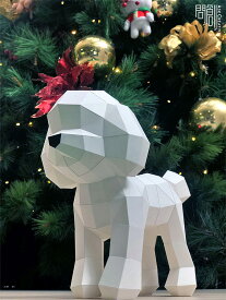 アスククリエイティブ Ask Creative プードル （ホワイト） Poodle ペーパークラフト 置き物 置物 フィギュア 3D プレゼント 手作り DIY 犬 ギフト対応 【メール便なら送料無料】