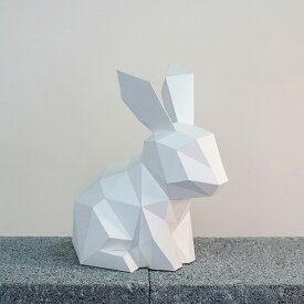 アスククリエイティブ Ask Creative ラビット （ホワイト） Rabbit ペーパークラフト 置き物 置物 フィギュア 3D プレゼント 手作り DIY ギフト対応 【メール便なら送料無料】