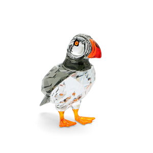 スワロフスキー SWAROVSKI フィギュリン ニシツノメドリ 5.5 x 4.5 x 3.5 cm (ブラック×ゴールド×レッド) 5472475 ATLANTIC PUFFINS 鳥 フィギュリン クリスタル ガラス インテリア フィギュア 置物 【送