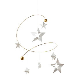 フレンステッド モビール FLENSTED mobiles スターリーナイト 7 （ホワイト×ゴールド） 163b Starry Night 7 星 スター インテリア 天井 飾り 吊り下げ 北欧 雑貨 かわいい 大人 赤ちゃん 出産祝い デンマーク プレゼント ギフト対応 【送料無料（一部地域を除く）】