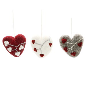 �O���C �A���h �V�t Gry & Sif �r�� �n�[�g �I�[�i�����g �x���[�Y 3�Z�b�g �i�~�b�N�X�J���[�j �V�� 12123 Heart Ornaments w/Berries Set of 3 �t�F���g �n���h���C�h ���� �f�t�H���� �́[�� �~�j�`��