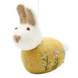 グライ アンド シフ Gry & Sif 羊毛 シッティング バニー フラワー エンブロイダリー オーナメント （4色） Sitting Bunny w Flower Embroidery フェルト ハンドメイド 手作り うさぎ 刺繍 花 ミニチュア インテリア雑貨 かわいい おしゃれ 北欧 プレゼント ギフト対応