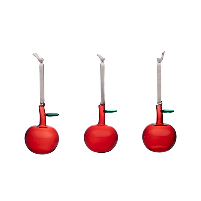 イッタラ Iittala ガラスアップル 3個セット （レッド） 60x90mm 1069627 Decorations Glass apple red 3set ガラス デコレーション オーナメント リンゴ クリスマス 赤 インテリア オブジェ おしゃれ 北欧 プレゼント ギフト対応  