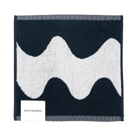 マリメッコ marimekko コットン ロッキ ミニタオル 30x30cm （ダークブルー×オフホワイト） Lokki Mini Towel 070947 150 ハンドタオル 波 シンプル 紺 白 おしゃれ かわいい 北欧 プレゼント 雑貨 ギフト対応 【メール便なら送料無料】