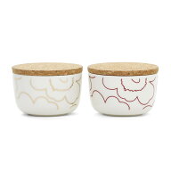 マリメッコ marimekko ピイルトウニッコ ボウル 250ml 2個セット （ホワイト×ゴールド×ダークレッド） …