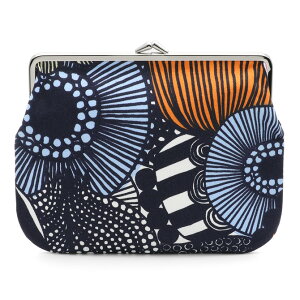 マリメッコ marimekko ピエニシイルトラプータルハ ガマ口ポーチ 20x14cm (ホワイト×ライトイエロー×オレンジ×ライトブルー) 074407 74407 123 がま口 花柄 ポーチ メイクポーチ 大きめ 大 かわい