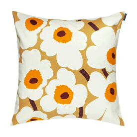 【2025秋冬 新作 】 マリメッコ marimekko ピエニウニッコ クッションカバー 50x50cm （キャラメル×クリーム×ウォームオレンジ） 074586 74586 841 Pieni Unikko Cushion Cover 花柄 インテリア おしゃれ 北欧 プレゼント ギフト対応 【送料無料（一部地域除く）】
