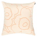 マリメッコ marimekko ピイルトウニッコ クッションカバー 60x60cm （オフホワイト×ピーチ） 074645 120 Piirto Unikko Cushion Cover 花柄 フラワー 白 ファブリック インテリア おしゃれ かわいい 北欧 プレゼント ギフト対応 【送料無料（一部地域除く）】
