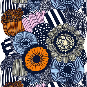 �}�����b�R marimekko �I�[�K�j�b�N�R�b�g�� �t�@�u���b�N���n �V�C���g���v�[�^���n �i123 �z���C�g×�C�G���[×�I�����W×�u���[�j 10cm�P�ʃJ�b�g�̔� 074290 74290 123 Cotton fabric siirtolapuutarha �}��