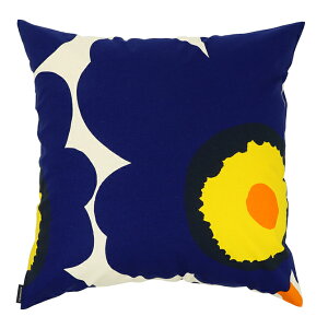 �}�����b�R marimekko �E�j�b�R �N�b�V�����J�o�[ 50x50cm �i�R�b�g��×�_�[�N�u���[×�I�����W×�C�G���[�j 074516 74516 583 Unikko Cushion Cover �啿 �ԕ� �t�����[ �C���e���A �N�b�V���� ������� ����