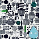 マリメッコ marimekko 撥水加工 アクリルコーティングコットン 生地 プータルフリン パルハート （960 ホワイト×ブラック×グリーン） 長さ40cm 065792 960 Cotton fabric PUUTARHURIN PARHAAT Coated マリメッコ生地 DIY 布 手芸 北欧 【送料無料(一部地域を除く)】