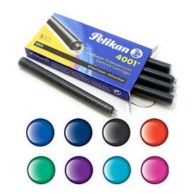 ペリカン Pelikan カートリッジインク 5本入り 8色 4001 GTP/5 Ink レフィル ステーショナリー 消耗品 文房具 【メール便なら送料無料】