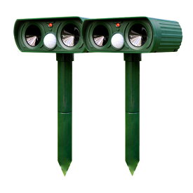 動物撃退器（2個セット） 動物対策器 猫 犬 ねずみ 撃退 退治 追い払う IP44防水 ◇ALW-RC-510 | 動物 モグラ もぐら 鳥 鳩 野良猫 対策 ノラネコ ネズミ いぬ イヌ ソーラーパネル 野生動物 充電 超音波 防水 動物撃退 猫よけ ねこよけ 猫除け 犬除け 鳥よけ 鳥よけグッズ
