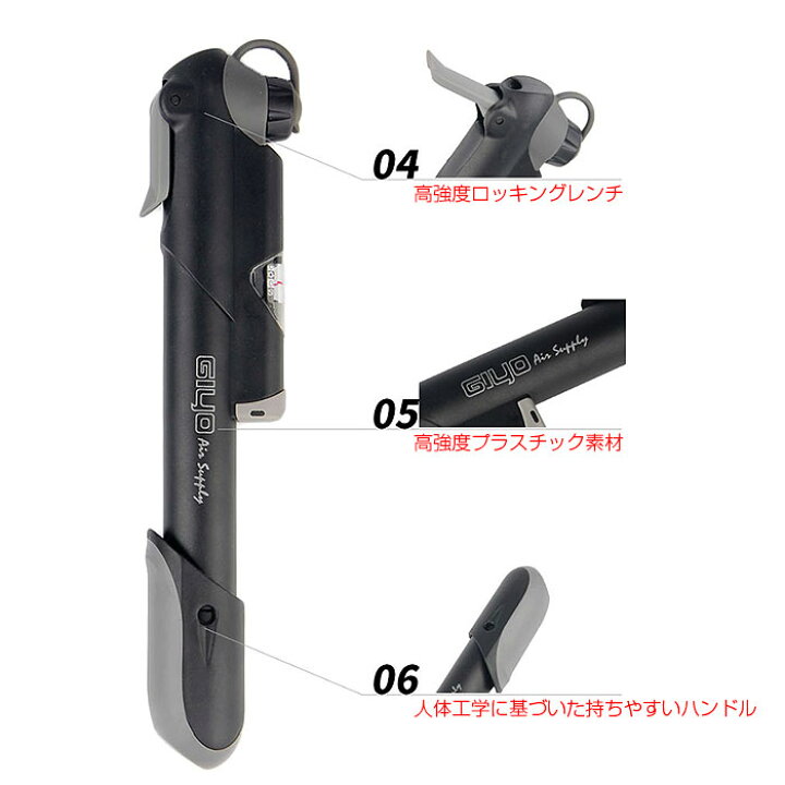 楽天市場】GIYO GP-41S 自転車 空気入れ エアーポンプ 米式・仏式  