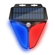 ブザー付き 警報ライト 赤/青ライト 警告音 ソーラー充電 防犯アラーム LED警告灯 警報機 太陽光充電 人…