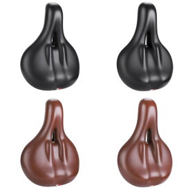 高密度クッション サドル 自転車 交換用 肉厚 防水 TPUレザー 衝撃吸収ボール内蔵 蒸れにくい 中空デザイン 角度調整可能 ロードバイク クロスバイク ママチャリ 快適 ◇ALW-YP0801