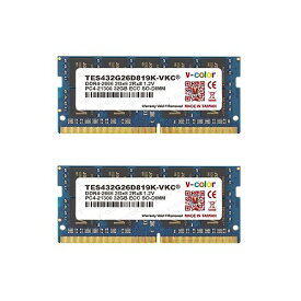 v-color Hynix IC サーバー用メモリ DDR4-2666MHz PC4-21300 64GB (32GB 2枚) ECC SO-DIMM 2Gx8 2Rx8 1.2V CL19 TES432G26D819K-VKC