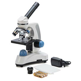 SWIFT 顕微鏡 単眼生物顕微鏡 学生用 40X-1000X 教育用 自由研究、子供小学生 日本語の説明書付き 実験 生物研究ガラス光学、広視野接眼レンズ10倍 広視野WF10X / 25X接眼レンズ、一軸式粗微動ハンドル、落射/透過光源 SW150