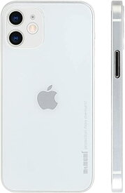 iPhone 12 mini 対応ケース 0.3mm 超薄型 memumi 全面保護カバー（レンズ面全面保護） 指紋防止 傷付き防止 5.4インチ 人気ケース カバー （マットホワイト 半透明）