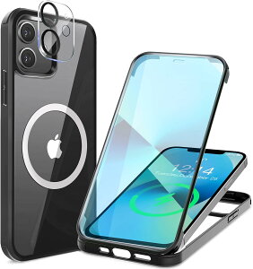 �X�}�z�P�[�X iPhone 12 Mini �P�[�X �N���A ���ʋ����K���X 360° �S�ʕی� MagSafe�Ή� 100�� ��ʊ��x �}�O�Z�[�t ���C�����X�[�d�Ή� �ČRMIL�K�i�擾 �ϏՌ� �A�C�t�H�� 12 Mini �l�C 5.4�C���`�@(�u