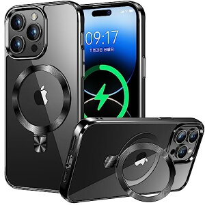 iPhone13 Pro �p�N���A�P�[�X MagSafe�Ή� �B���X�^���h CD MagSafe�����O �X�^���h��� �{�̂̐F ���b�L�o���p�[ �X�g���b�v�z�[���t�� �p�x������ �ČRMIL�K�i�擾 �ϏՌ� �A�C�z��13 Pro �X�}�z�P�[