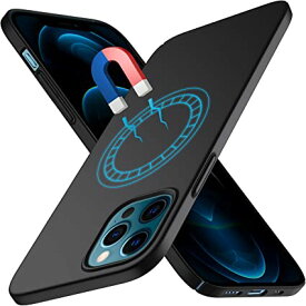 iPhone12 pro Max 用 ケース MagSafe 対応 マグネット搭載 アイフォン 12 pro Max 適用カバー 画面レンズ保護 耐衝撃 指紋防止 超薄型 超耐磨 軽量 Qi充電対応 (ブラック)