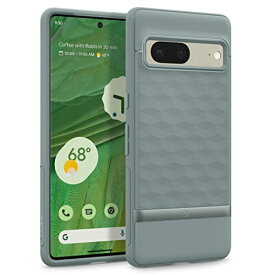 Google Pixel 7 用 ケース TPU 高級 立体パターン ハニカム カバー PCバー 米軍MIL規格取得 耐衝撃 耐久性 パララックス - セージグリーン