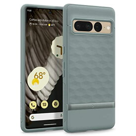 Google Pixel 7 Pro 用 ケース TPU 高級 立体パターン ハニカム カバー 米軍MIL規格取得 耐衝撃PCバー 耐久性 パララックス - セージグリーン