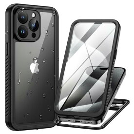 Lanhiem iPhone 15 Pro Max 防水ケース IP68米軍規格 Face ID認証/指紋認証対応 耐衝撃 滑り止め 防塵 防雪 水中撮影 ワイヤレス充電 超軽量 付け外し簡単 全面保護のアイフォン 15 プロマックス 防水カバー