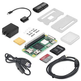 Vesiri Raspberry pi zero 2W 日本技適取得 ラズベリーパイzero 2W 32GB MicroSDHCカード プログラミング コンピュータ 開発ボードUSB Micro電源アダプター スイッチ付き電源ケーブル PSE認証/透明