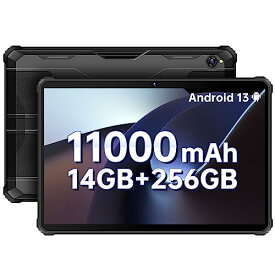 OUKITEL RT5 Android 13 防水タブレット10.1インチ11,000mAhの大容量バッテリー 14GB RAM + 256GB ROM 1TB拡張可能 タフネスタブレット防水防塵耐衝撃 4GデュアルSIMカード 2023お風呂タブレッ