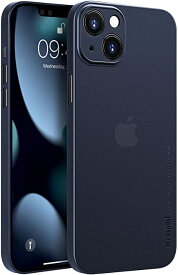 iPhone 13 mini 対応ケース memumi 全面保護カバー 指紋防止 傷付き防止 5.4インチ 人気ケース カバー マットブルー (半透明)