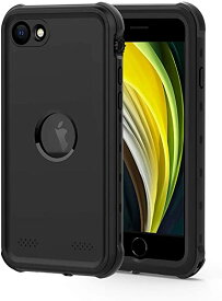 iPhone SE 第2世代 第3世代 防水ケース DINGXIN iPhone SE2 SE3 指紋認証対応 防水 防雪 防塵 耐衝撃 IP68防水規格 アイフォン カバー ストラップホール付き ワイヤレス充電対応 (黒)