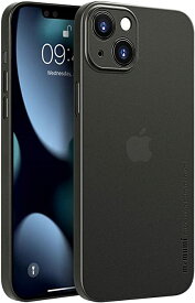 iPhone 13 mini対応ケース 0.3mm 超薄型 memumi 全面保護カバー 指紋防止 傷付き防止 5.4インチ 人気ケース カバー マットブラック(半透明)