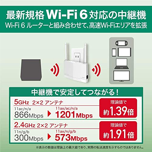楽天市場】バッファロー WiFi 無線LAN 中継機 Wi-Fi6 11ax / 11ac 1201
