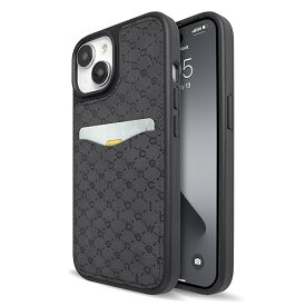 New Balance 正規品 iPhone15 対応 ケース 背面 カード収納付き 6.1インチ「 モノグラム背面 」 アイフォン15用スマホケース (ブラック)